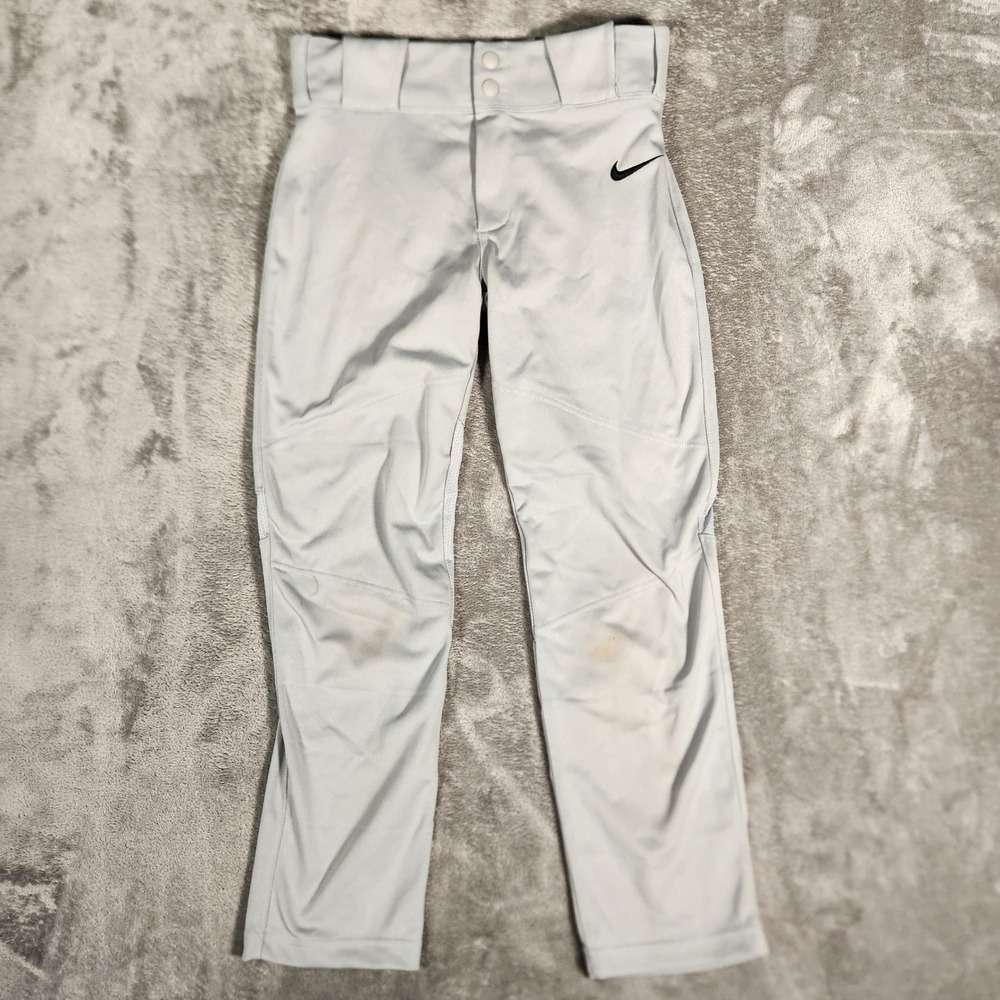 Nike Men’s Light Gray Baseball Pants with Black Swoosh